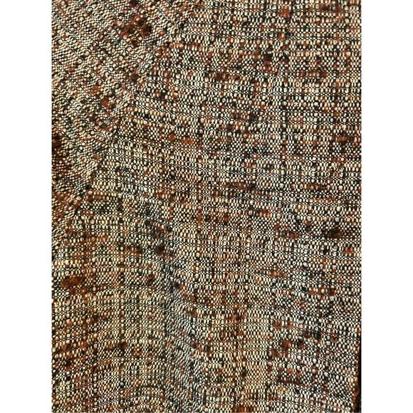 J. Jill Brown Orange Size Small Boucle Asian Collar Mid Length Swing Jacket Twee - Picture 8 of 8